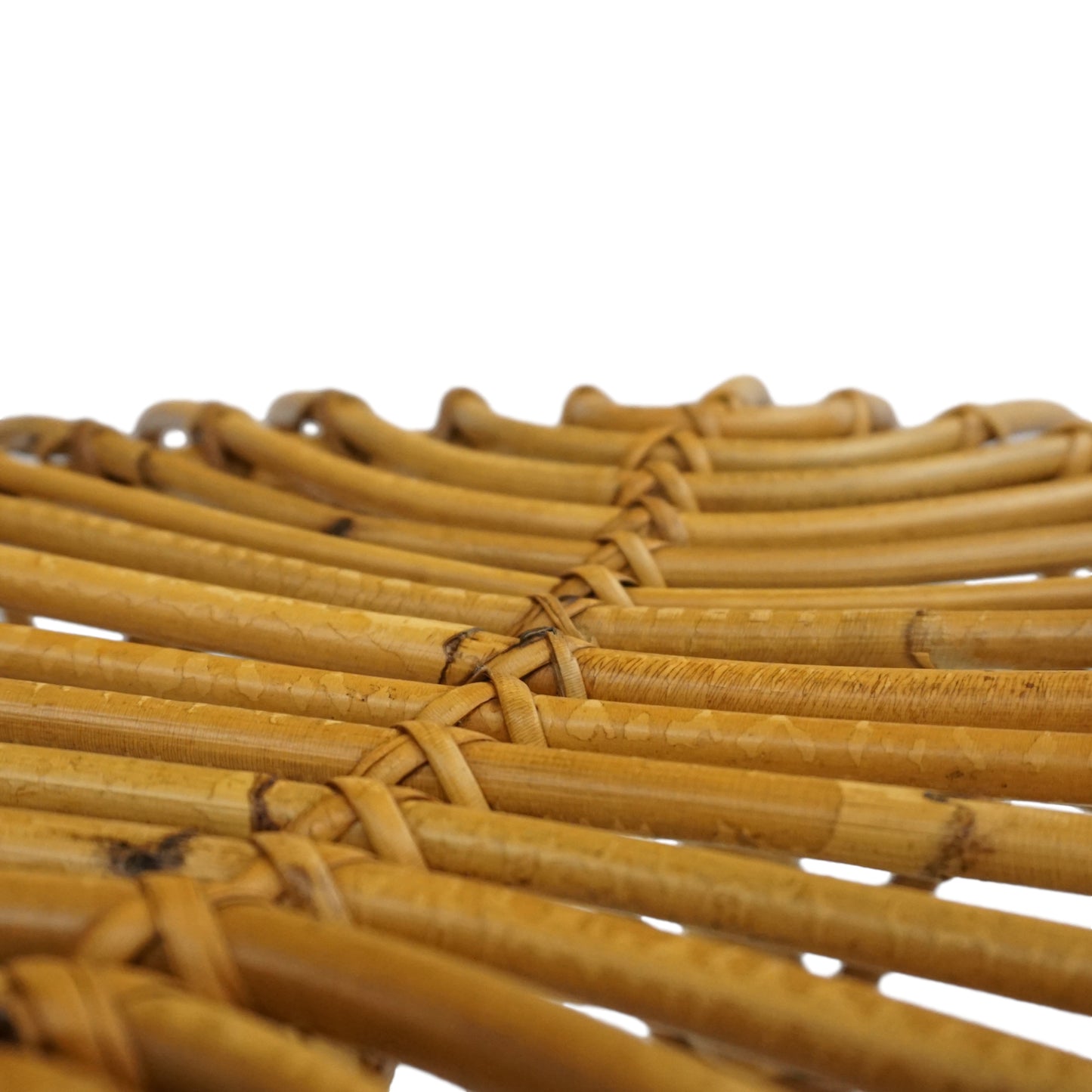 Mid Century 50er Bambus Hocker | Vintage Coffee Table Beistelltisch Basket Chair