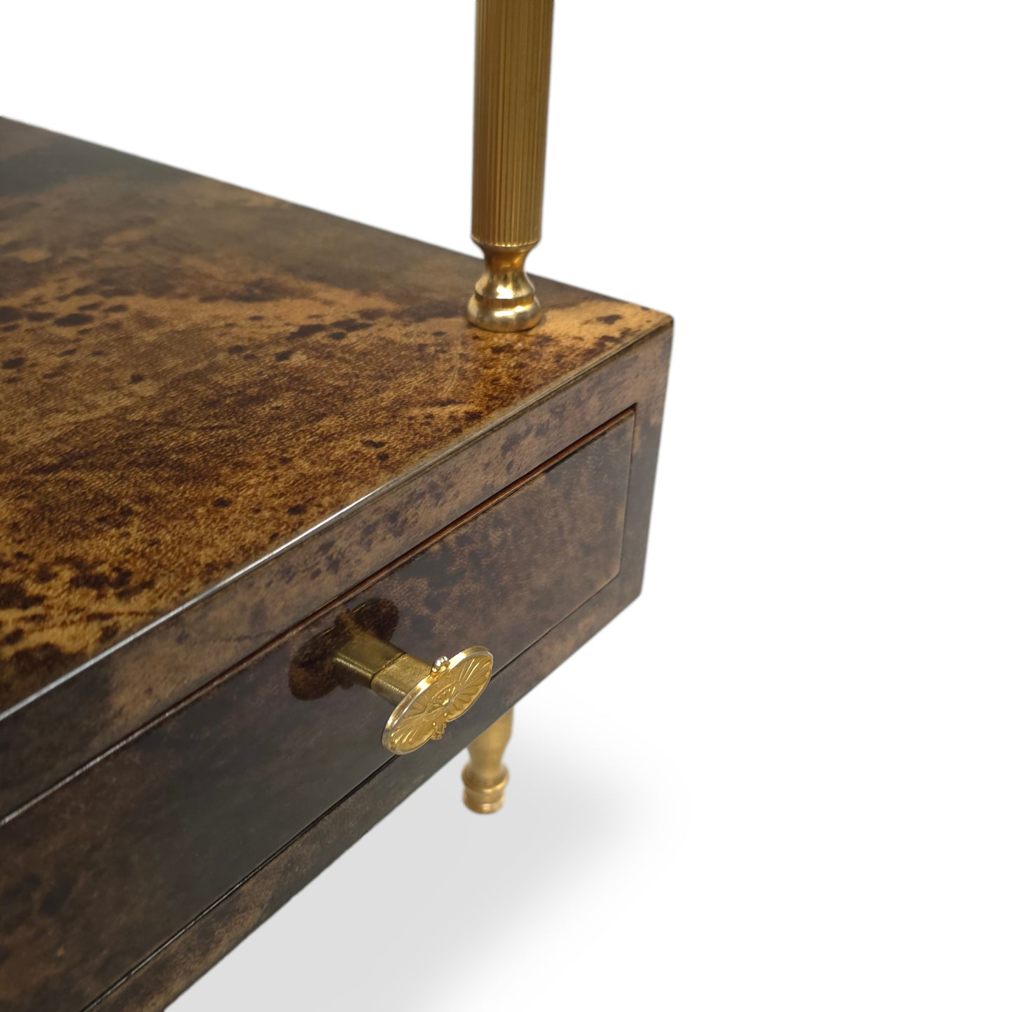 ALDO TURA Milano | 60er Couchtisch Ziegenleder Ital. Vintage Beistelltisch
