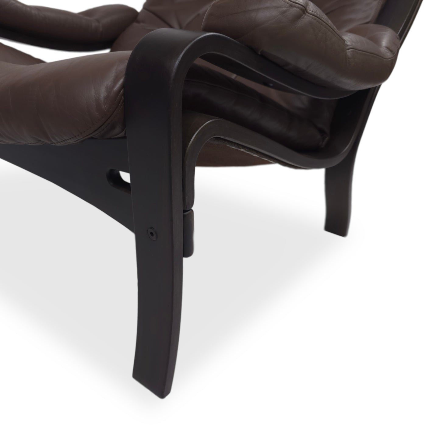 Lounge Chair VIDJA | Mid Century Sessel | 70er IKEA Vintage | Ledersessel Braun