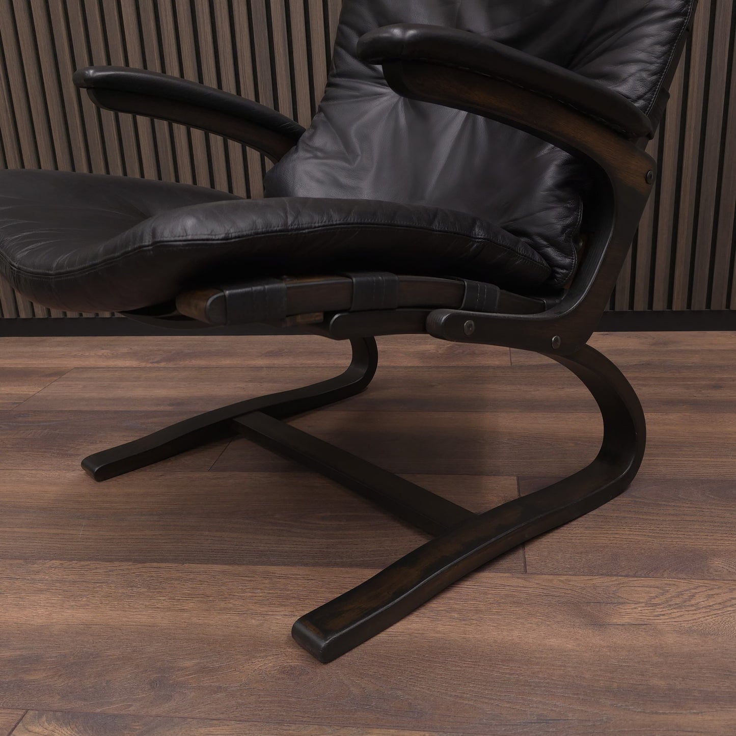 Rybo Rykken KENGU | Sessel & Hocker | 60er Palisander Vintage Leder Lounge Chair