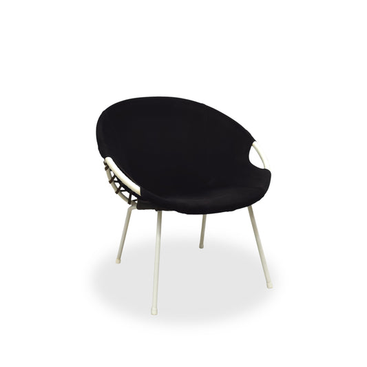 Balloon Chair Lusch & Co | 60er Space Age Vintage Sessel Wildleder Schwarz | RAR