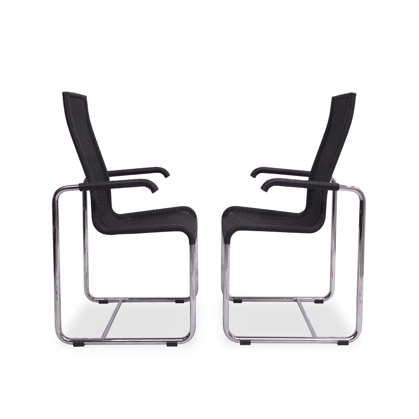 TECTA Hochlehn Kragstuhl D 25 Schwarz | 2er Set | Bauhaus Freischwinger Chair