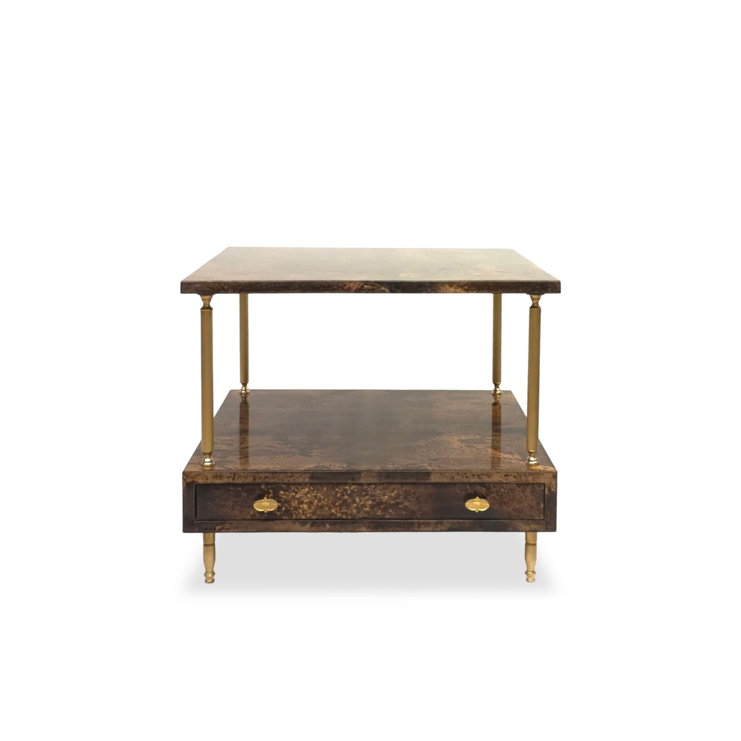 ALDO TURA Milano | 60er Couchtisch Ziegenleder Ital. Vintage Beistelltisch