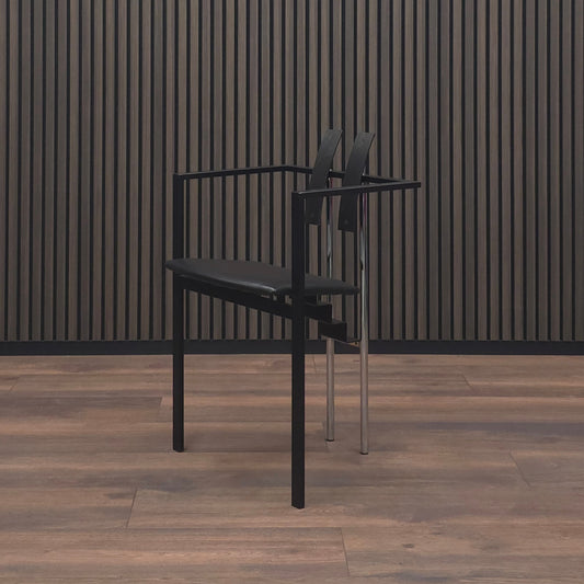 KFF | TRIX | 1 von 2 | Leder Sitz | Memphis Design Pop Art Stuhl | Bauhaus Stil