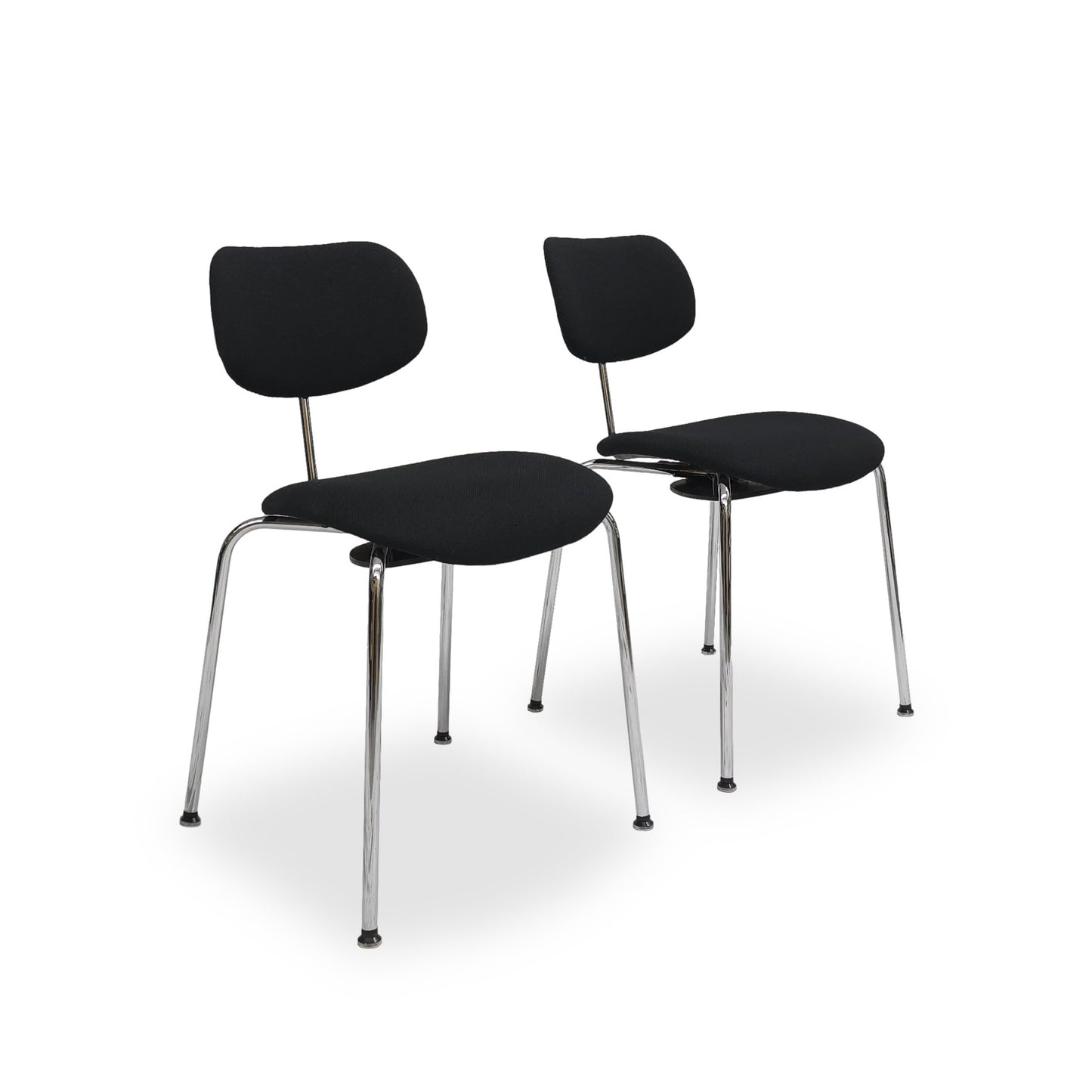 Wilde + Spieth SE68 | Design Egon Eiermann | 2er Set Stühle Schwarz Bauhaus Stil