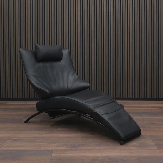 WK Wohnen Solo 699 | Designer Ledersessel Schwarz | Relaxliege