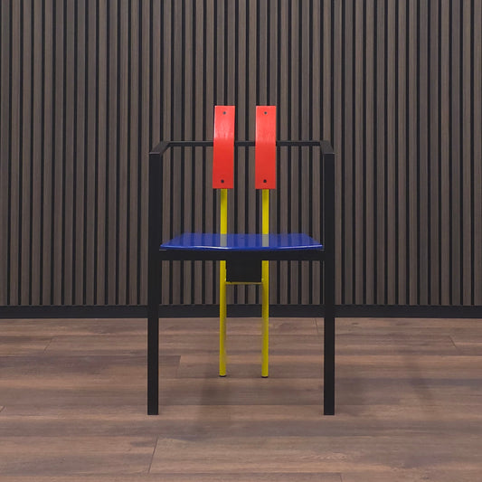KFF | TRIX | Red & Blue Chair | Memphis Design Pop Art Stuhl | Bauhaus Stil