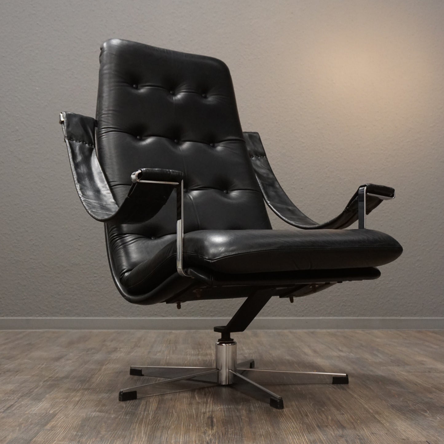 Artifort | Design Geoffrey Harcourt | Sessel Leder Schwarz Vintage Lounge Chair