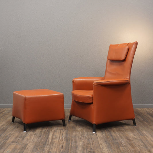 WITTMANN Alta | Design Paolo Piva | Sessel & Hocker Leder Braun | Lounge Chair