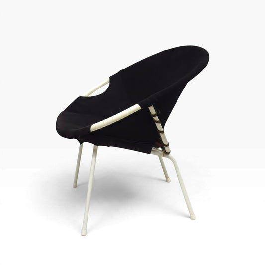 Balloon Chair Lusch & Co | 60er Space Age Vintage Sessel Wildleder Schwarz