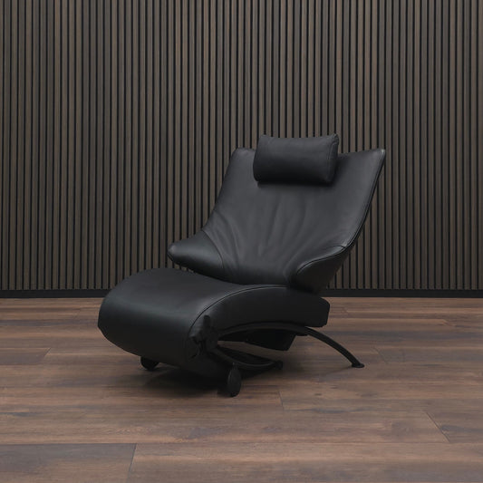 WK Wohnen Solo 699 | Designer Ledersessel Schwarz | Relaxliege