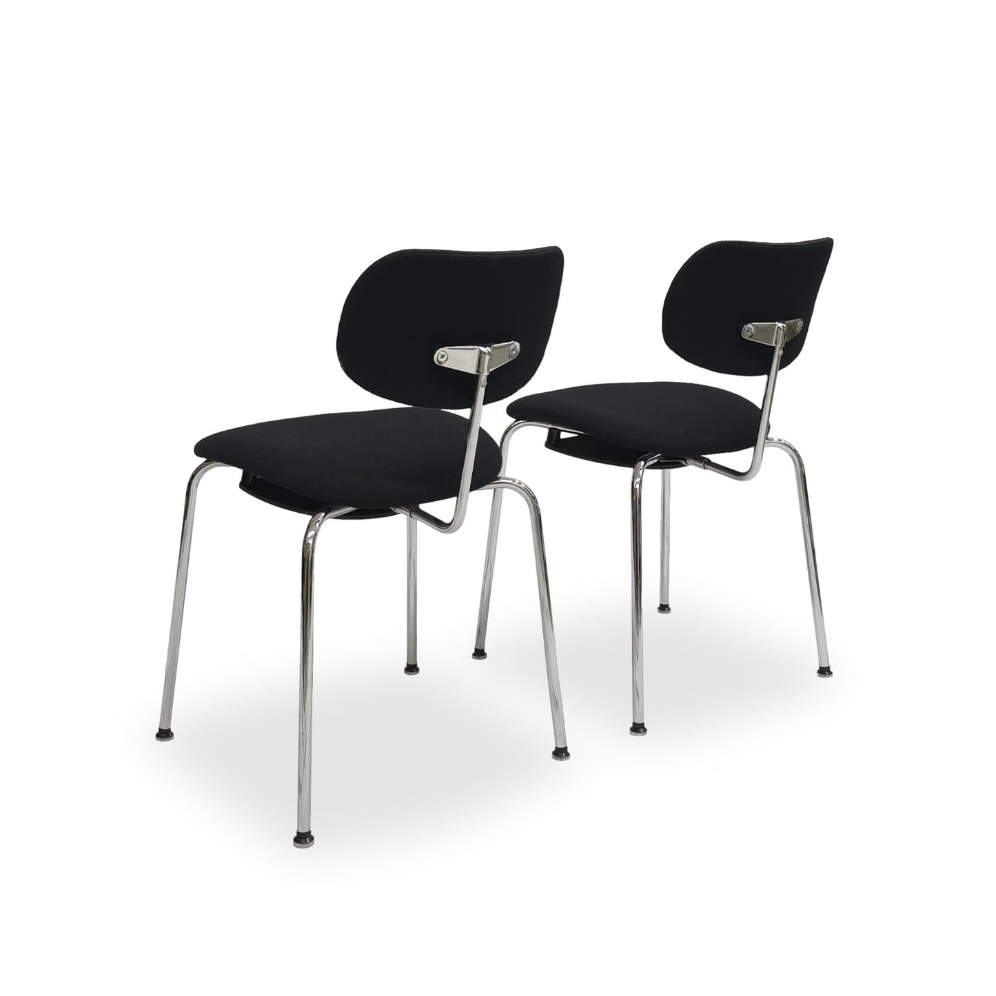 Wilde + Spieth SE68 | Design Egon Eiermann | 2er Set Stühle Schwarz Bauhaus Stil