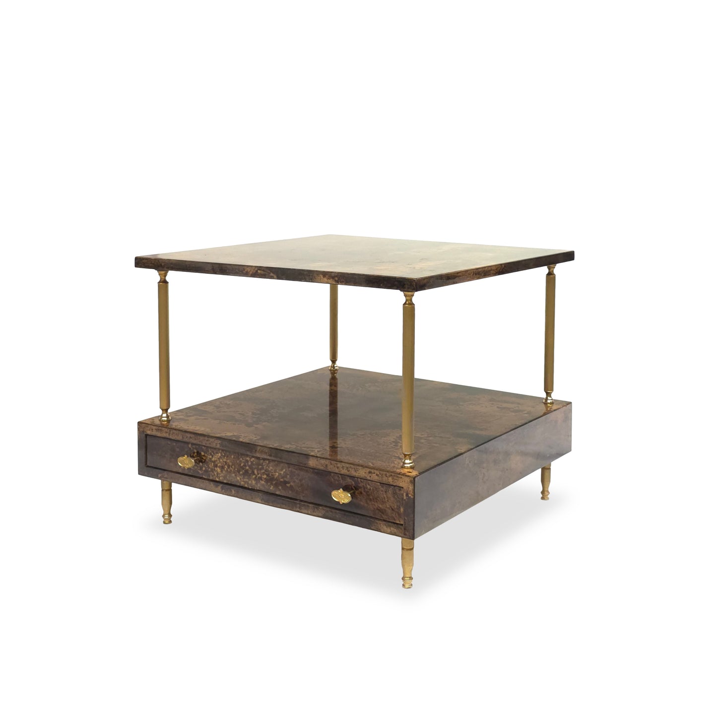 ALDO TURA Milano | 60er Couchtisch Ziegenleder Ital. Vintage Beistelltisch