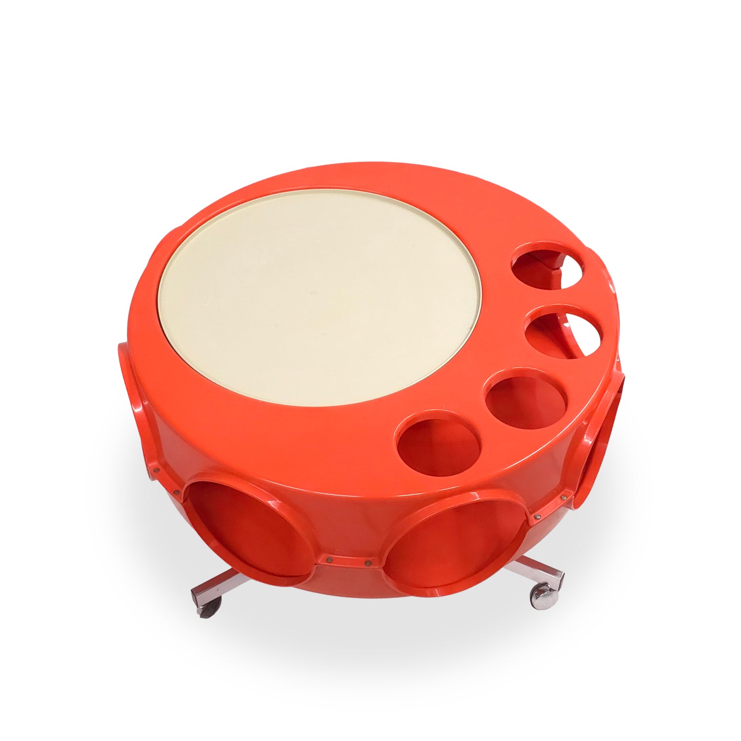 ROTOBAR Curver | 70er Space Age UFO Barwagen | Vintage Pop Art Tisch Rollbar