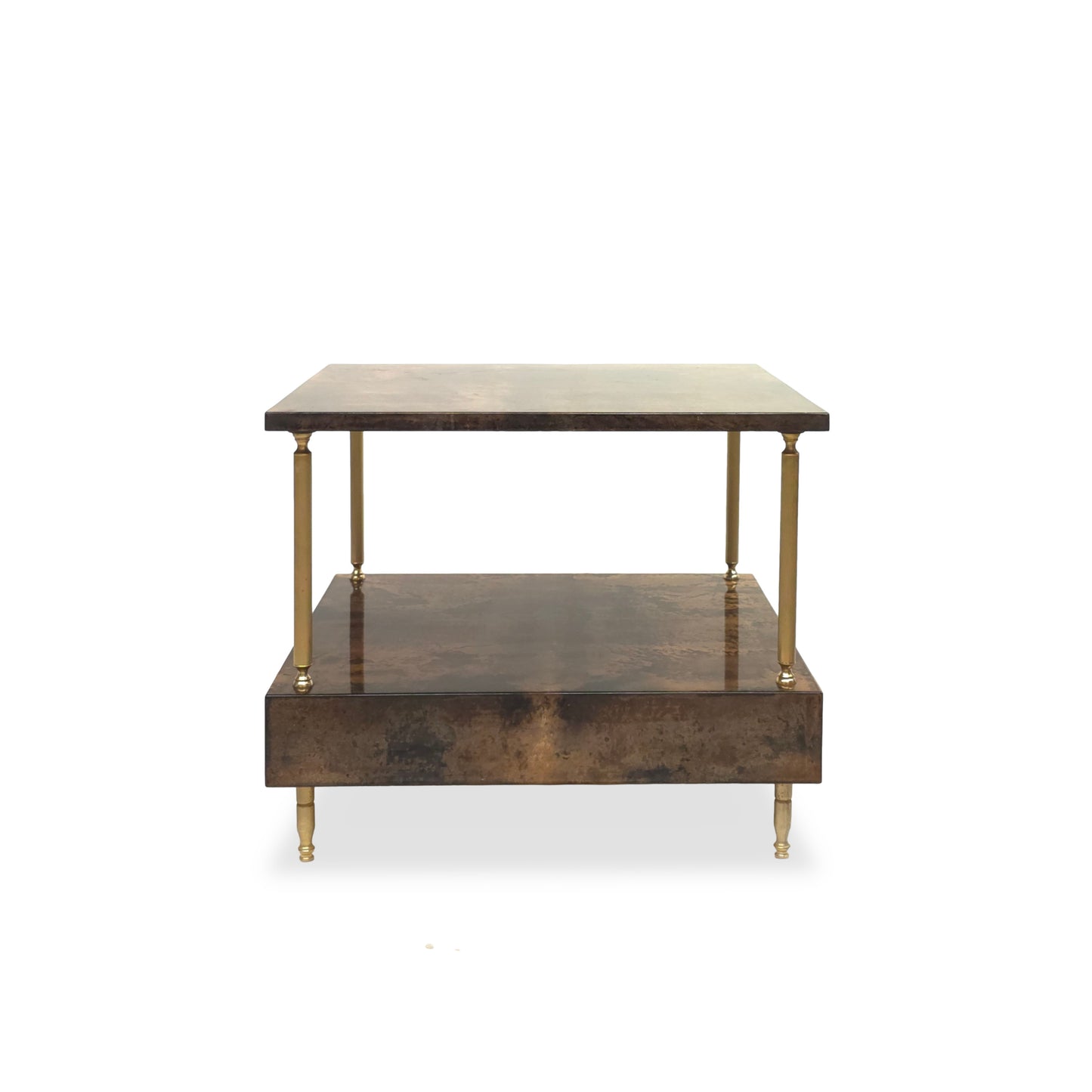 ALDO TURA Milano | 60er Couchtisch Ziegenleder Ital. Vintage Beistelltisch