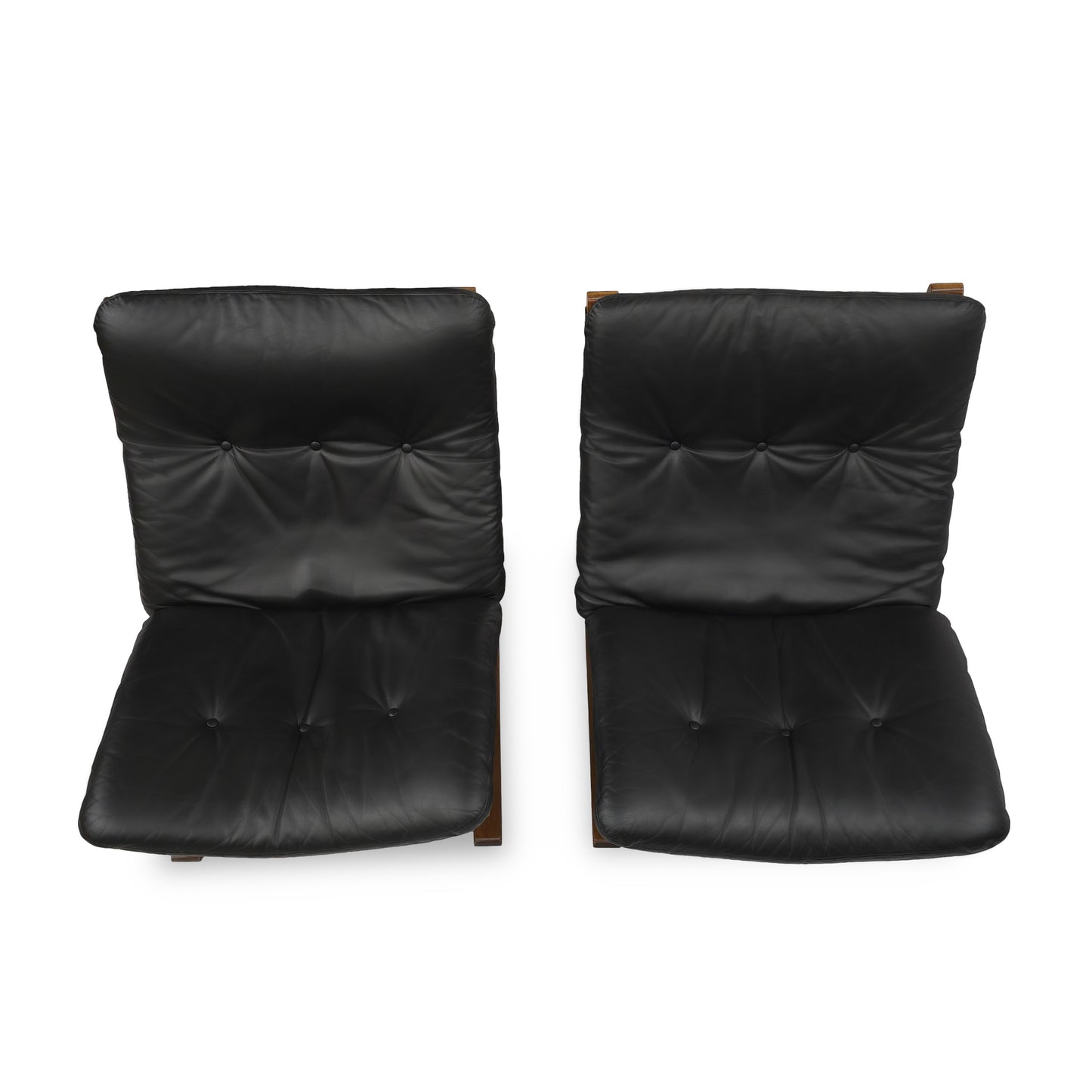 Rybo Rykken | KENGU 2er Set Sessel | 60er Nussbaum Vintage Leder Lounge Chair
