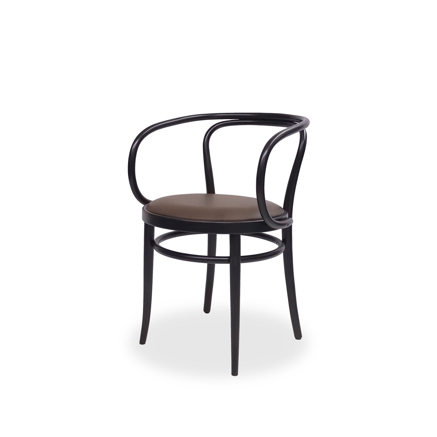 THONET 209 P | Ledersitz Braun Bugholz Schwarz | Designklassiker Stuhl Chair