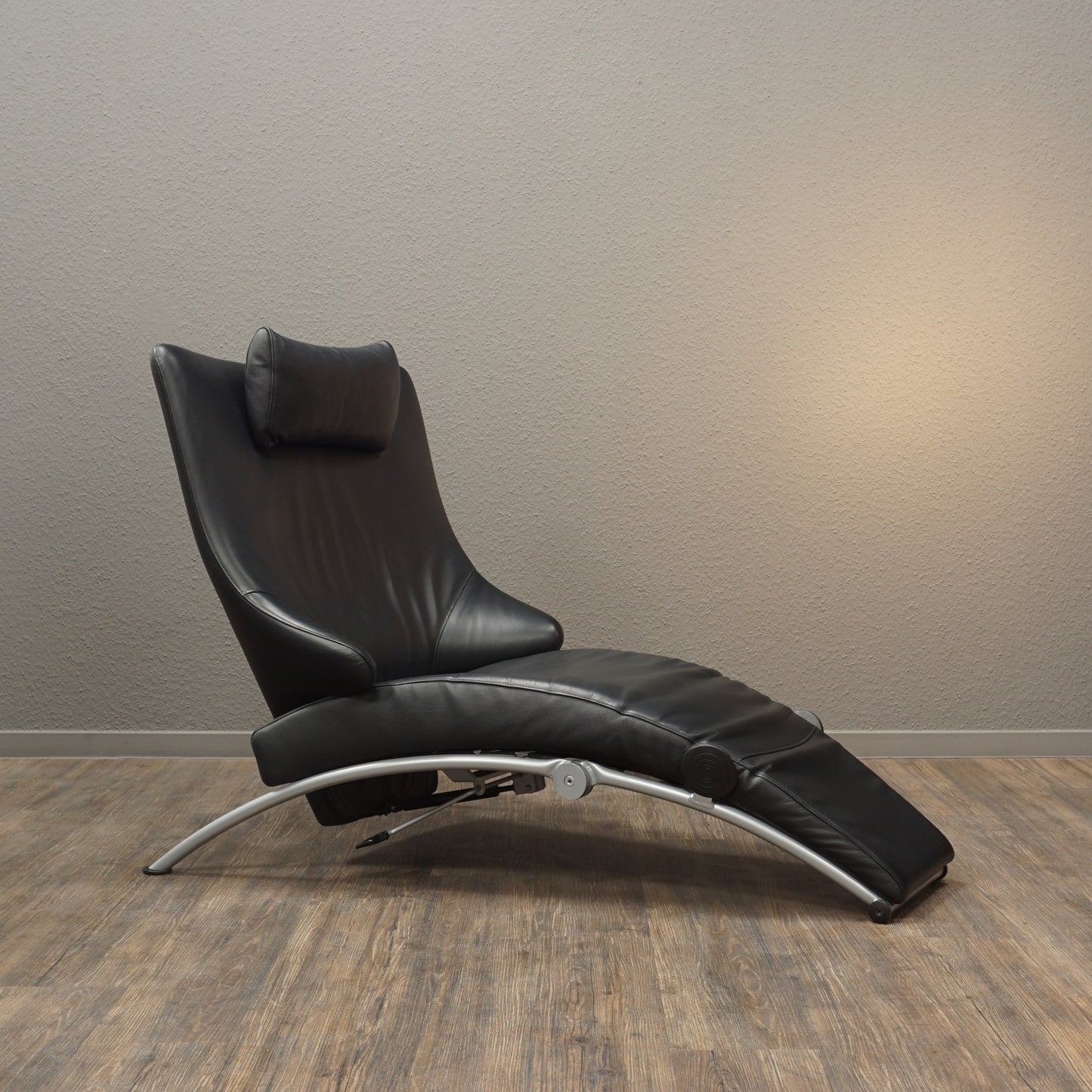 WK Wohnen Solo 699 | Echt Leder Sessel Schwarz | Multifunktion Design Relaxliege