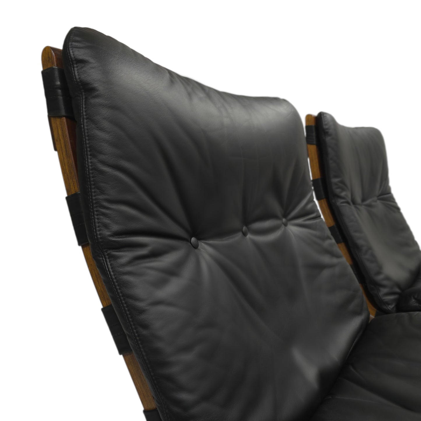 Rybo Rykken | KENGU 2er Set Sessel | 60er Nussbaum Vintage Leder Lounge Chair