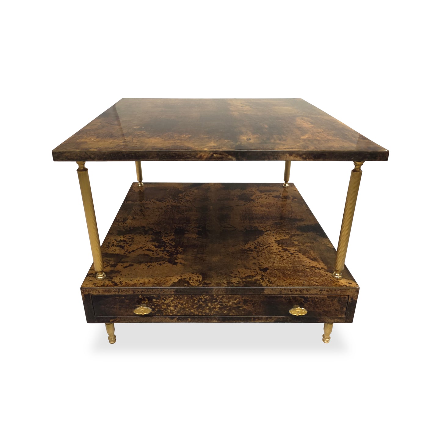 ALDO TURA Milano | 60er Couchtisch Ziegenleder Ital. Vintage Beistelltisch
