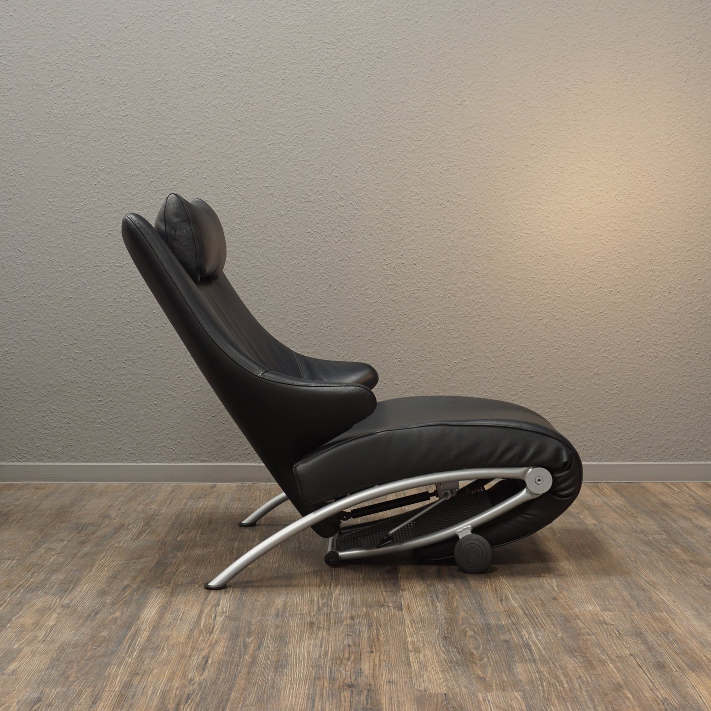WK Wohnen Solo 699 | Echt Leder Sessel Schwarz | Multifunktion Design Relaxliege