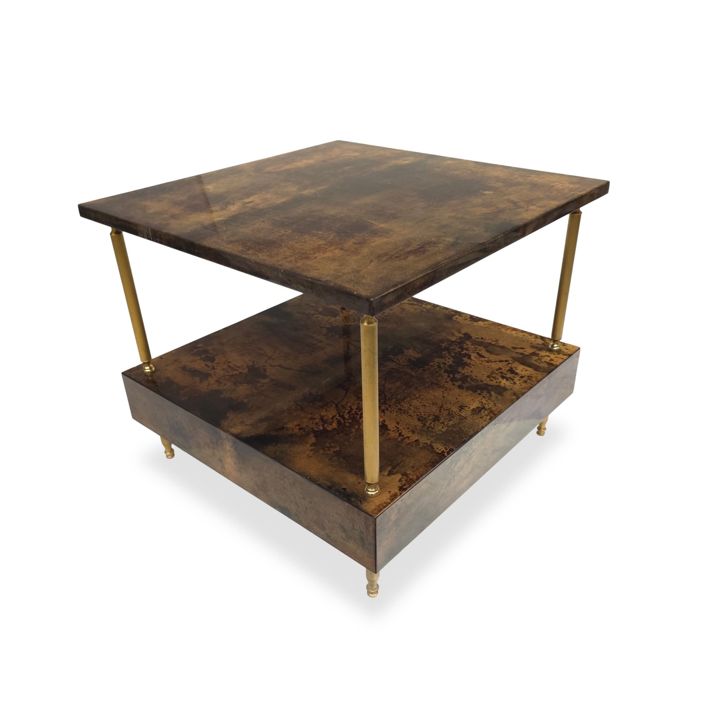 ALDO TURA Milano | 60er Couchtisch Ziegenleder Ital. Vintage Beistelltisch