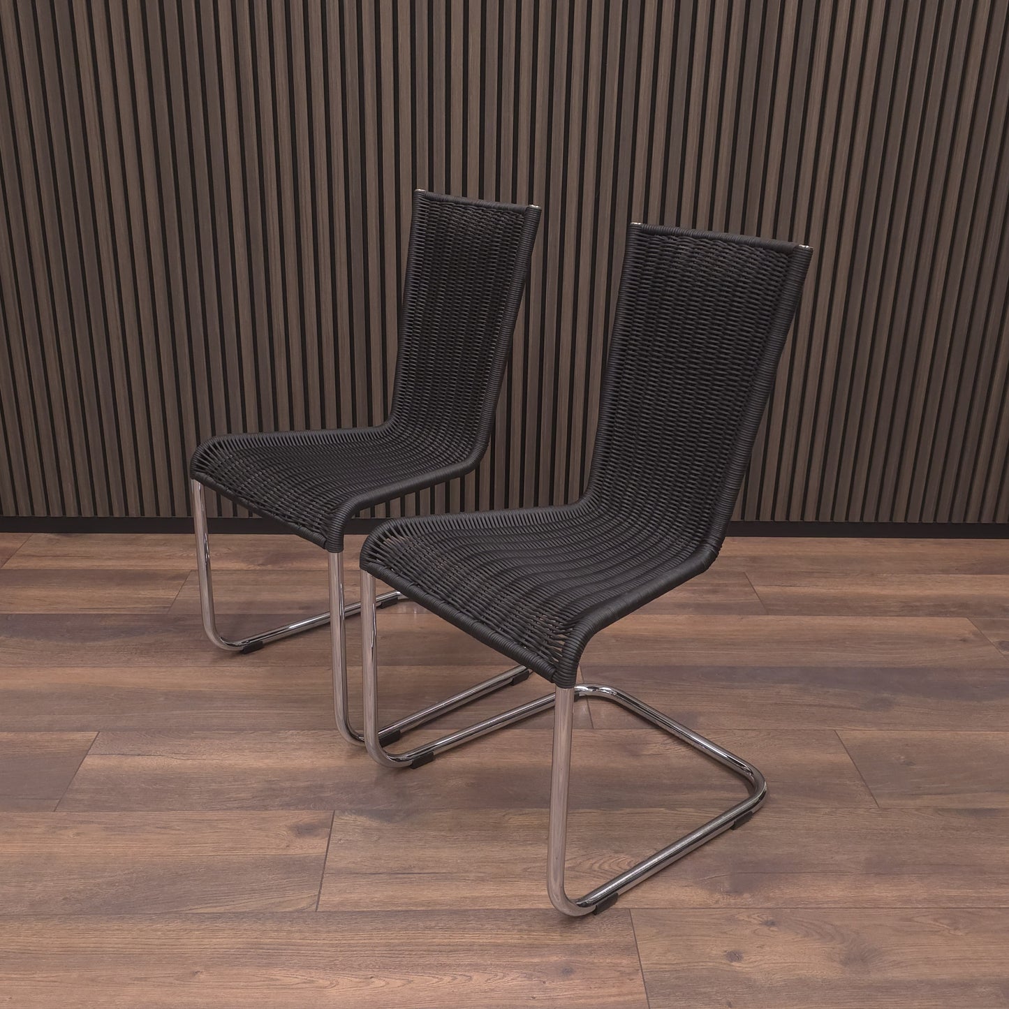TECTA WK 724 | 4er Set Kragstühle Schwarz | Freischwinger Stühle Bauhaus Chair