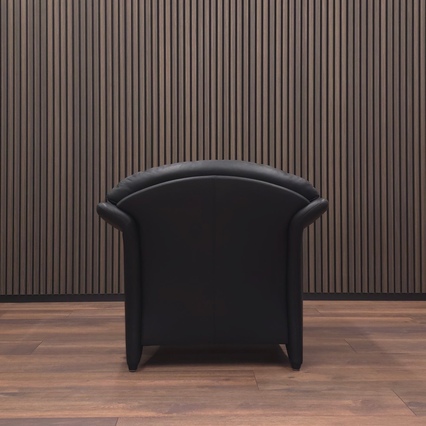 W. KNOLL Scarlett | Ledersessel & Hocker Schwarz | Design Lounge Chair Ottomane