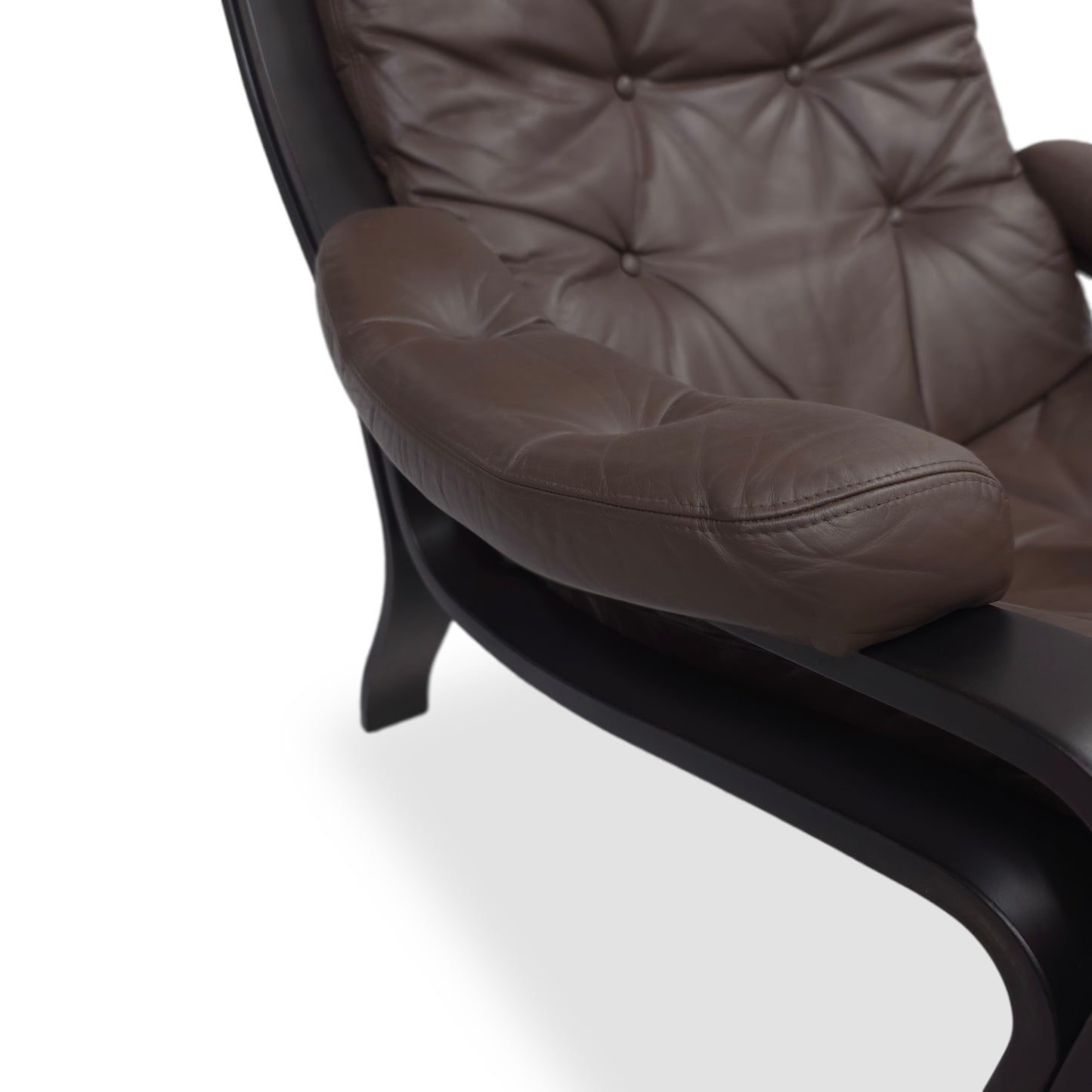 Lounge Chair VIDJA | Mid Century Sessel | 70er IKEA Vintage | Ledersessel Braun