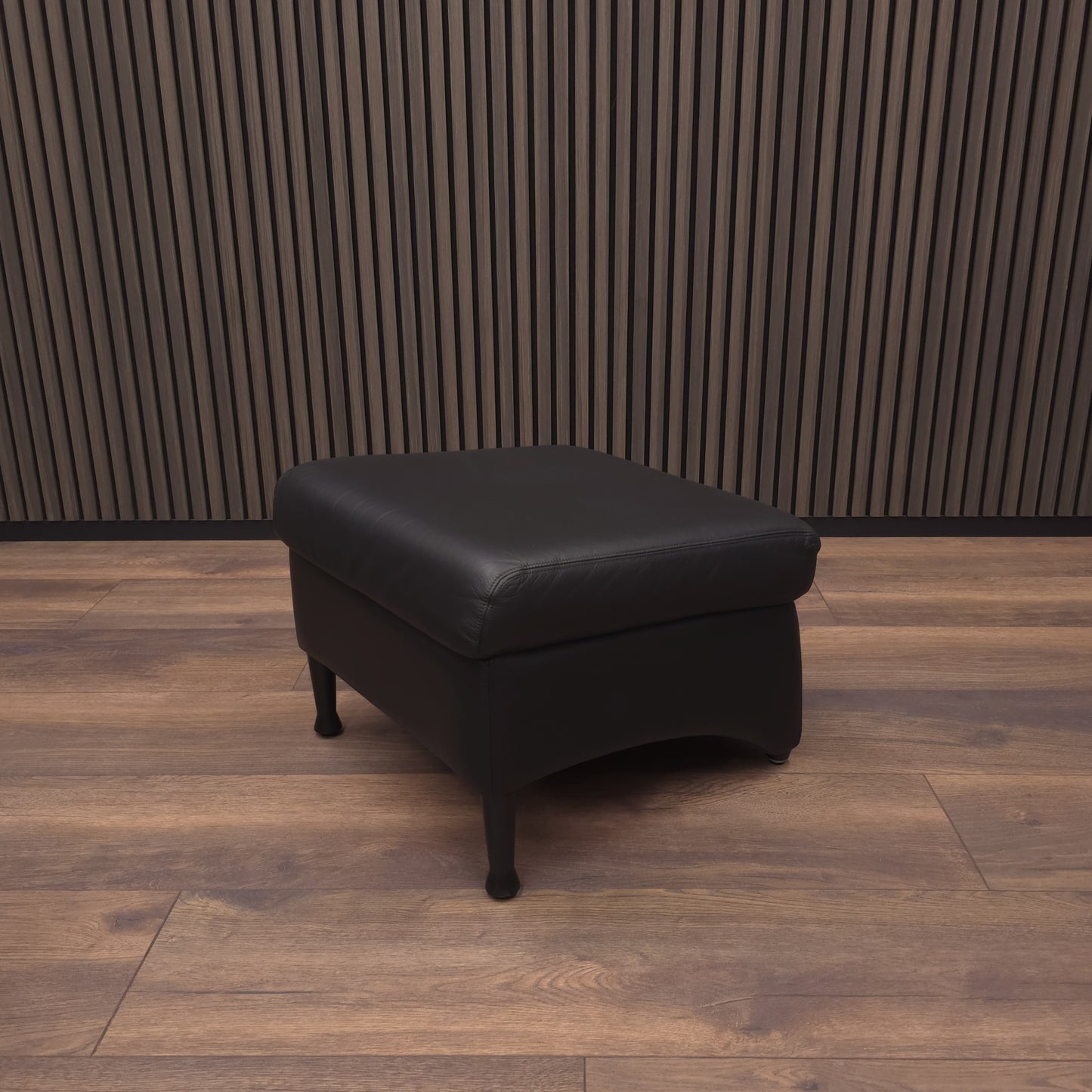 W. KNOLL Scarlett | Ledersessel & Hocker Schwarz | Design Lounge Chair Ottomane