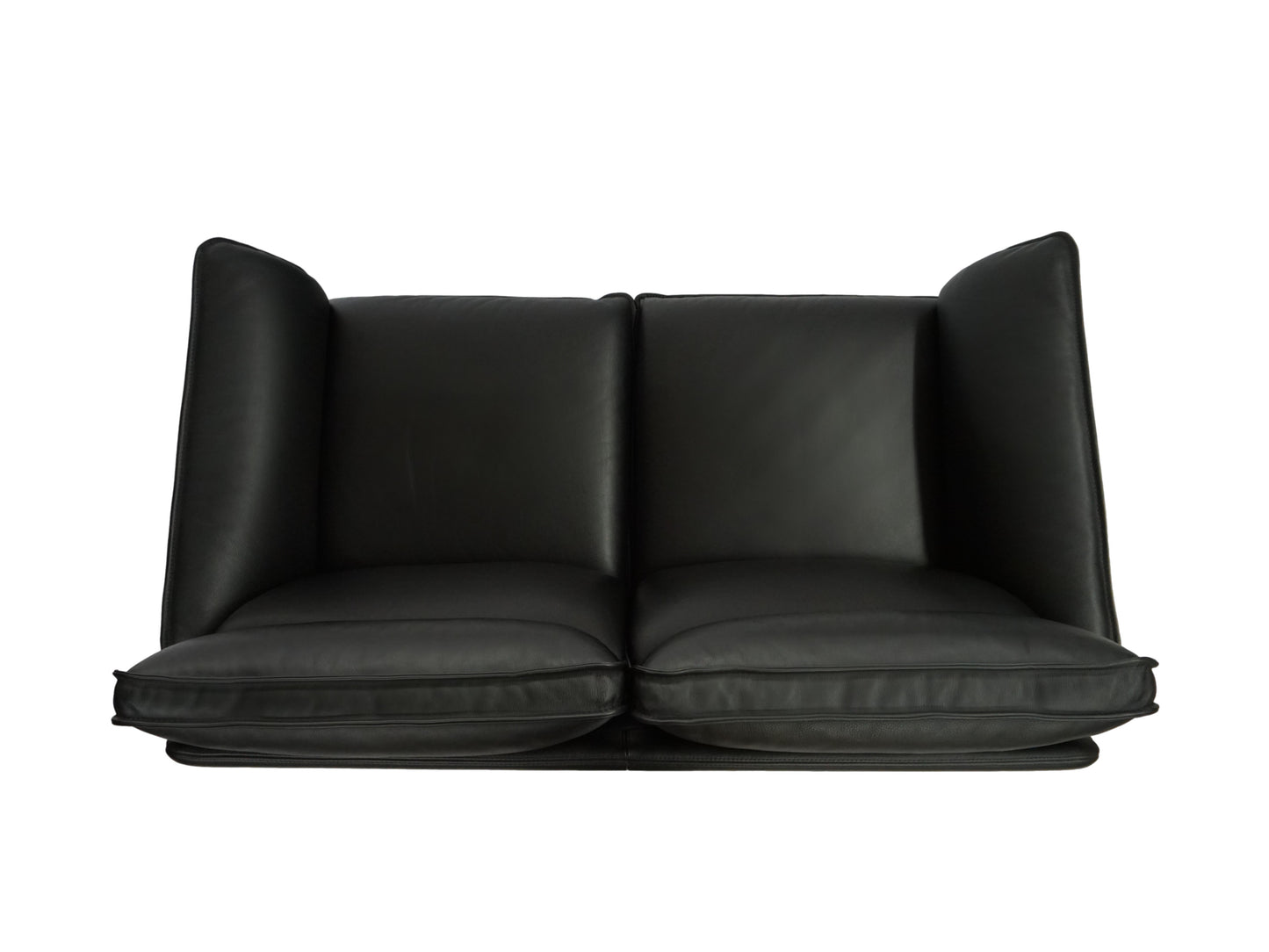 DREIPUNKT Scala | 2er Sofa Leder Schwarz | Klassiker Lounge Design Couch