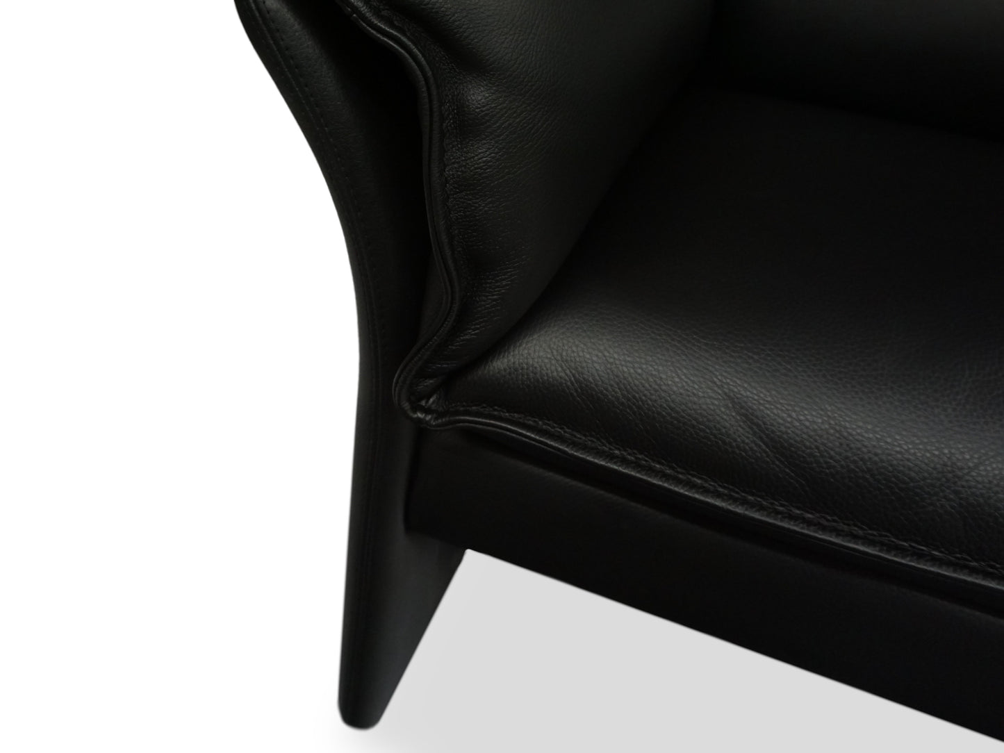 DREIPUNKT Scala | 2er Sofa Leder Schwarz | Klassiker Lounge Design Couch