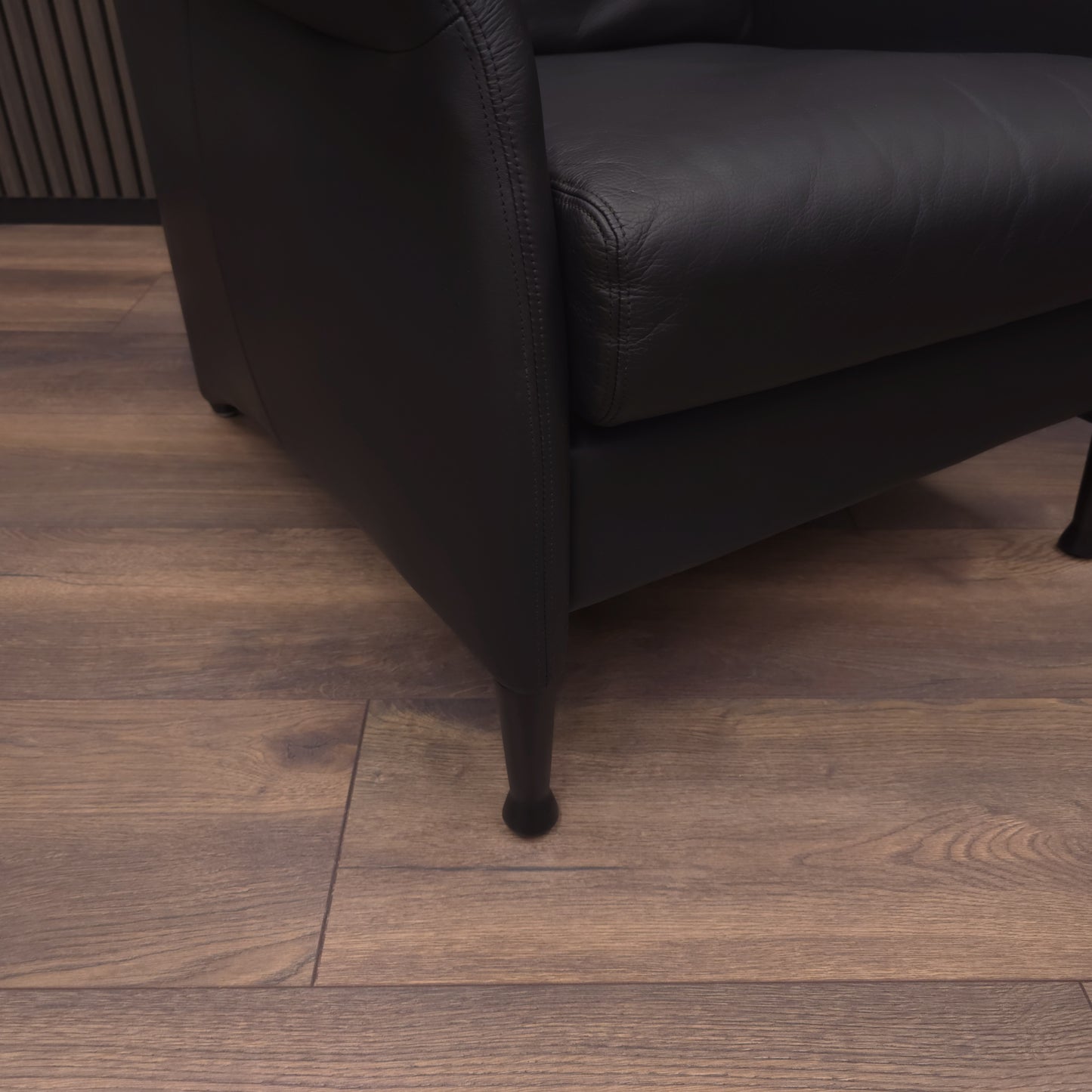 W. KNOLL Scarlett | Ledersessel & Hocker Schwarz | Design Lounge Chair Ottomane