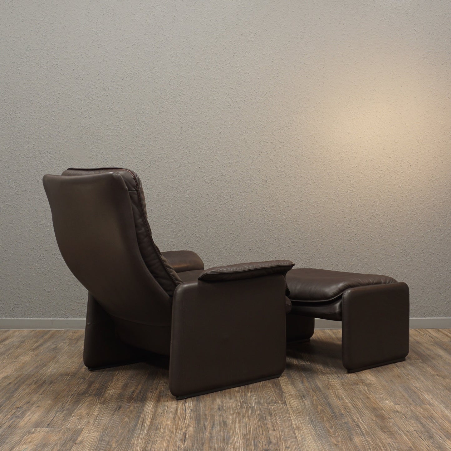 De Sede DS 61 | Sessel mit Funktion & Hocker Leder Braun | Lounge Chair Ottomane