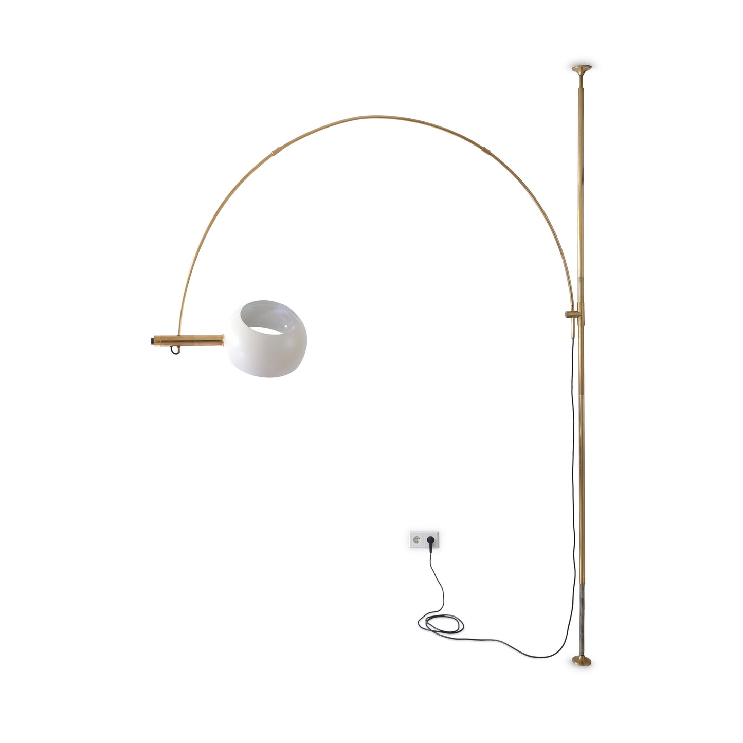 Florian Schulz BOCA | 70er Messing Vintage Bogenlampe | Mid Century Leuchte