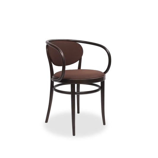 THONET 210 P | Nussbaum Bugholz Orig. Stoff Braun | Designklassiker Stuhl Chair