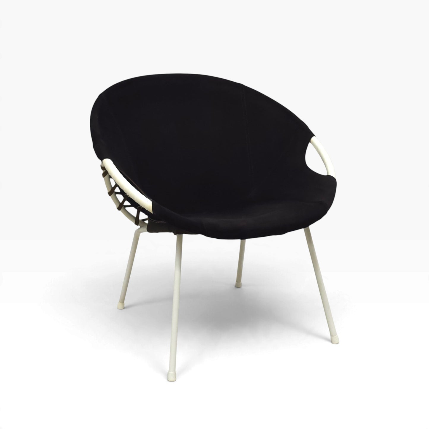 Balloon Chair Lusch & Co | 60er Space Age Vintage Sessel Wildleder Schwarz