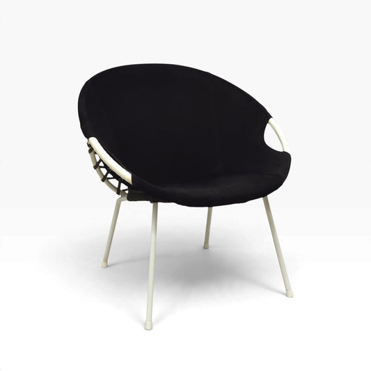 Balloon Chair Lusch & Co | 60er Space Age Vintage Sessel Wildleder Schwarz
