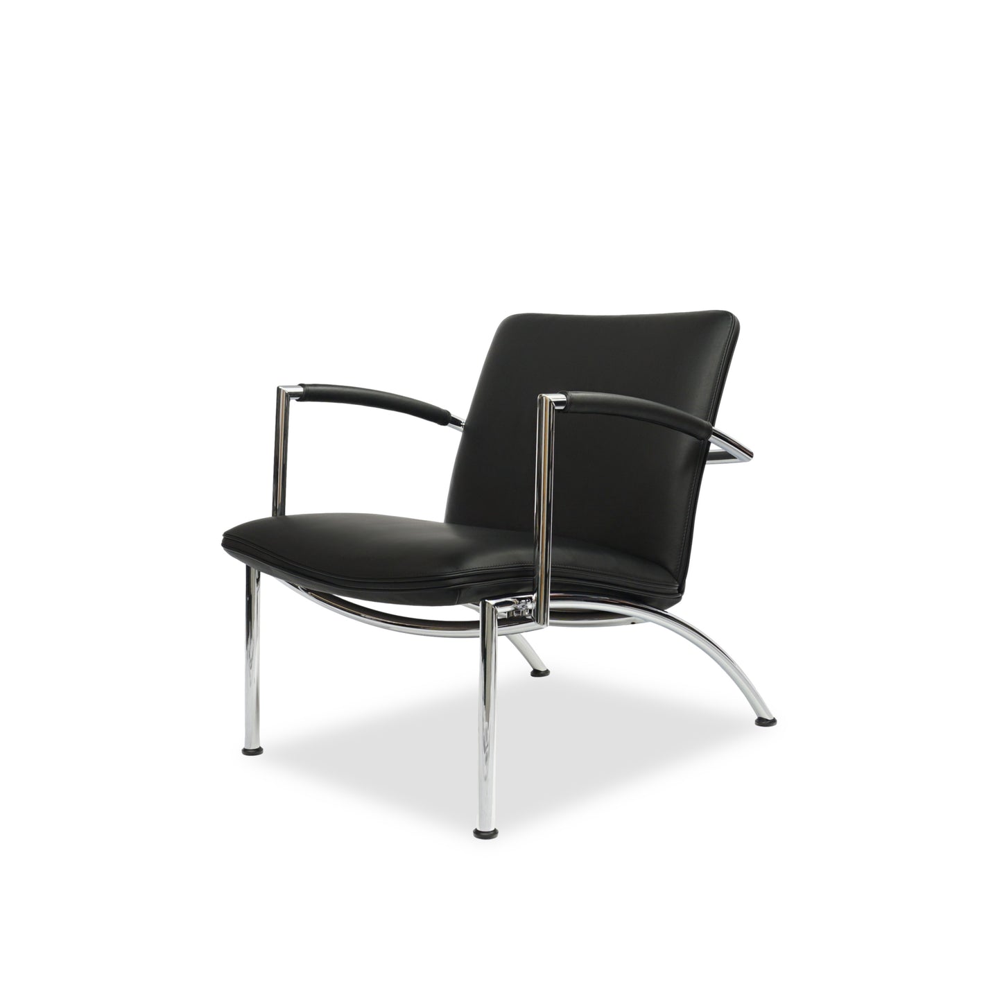 COR Pando | Design Peter Maly | Leder Sessel Schwarz | Stahlrohr Lounge Chair