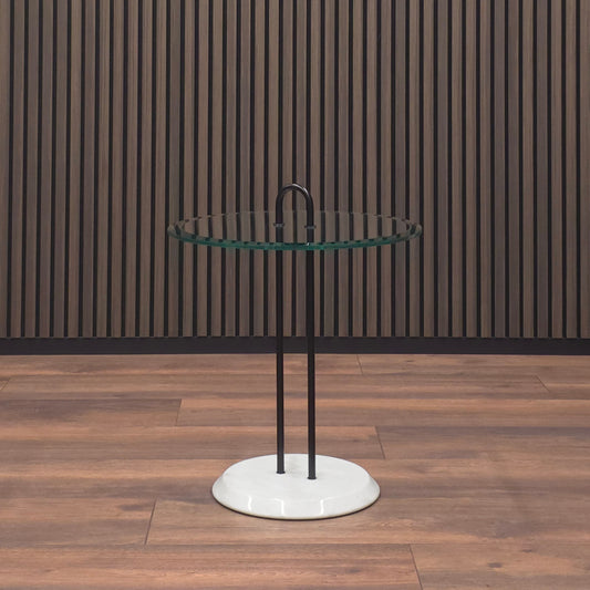 Cattelan Italy | Vico Magistretti | Othello Beistelltisch | Marmor Glas Vintage