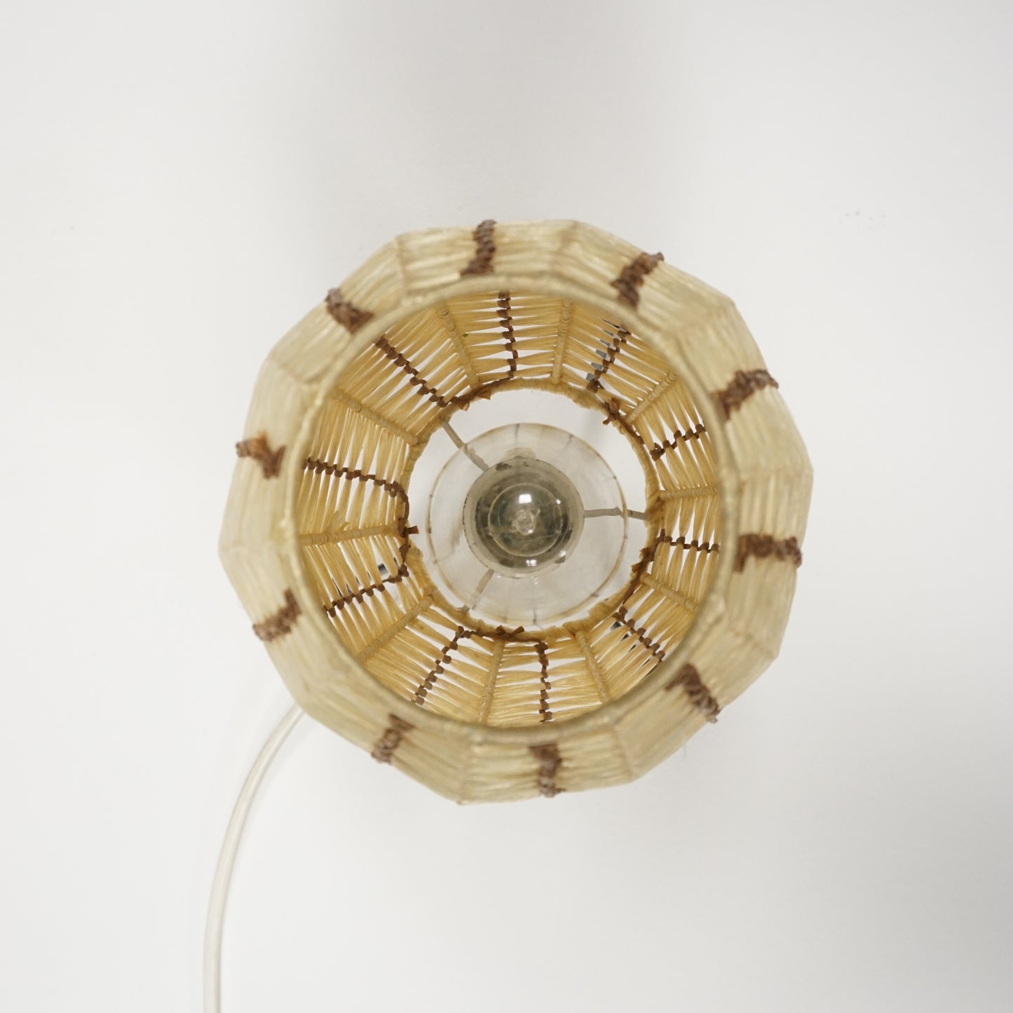 Mid Century Tischlampe | 70er Vintage Geflecht Lampe | String Ära