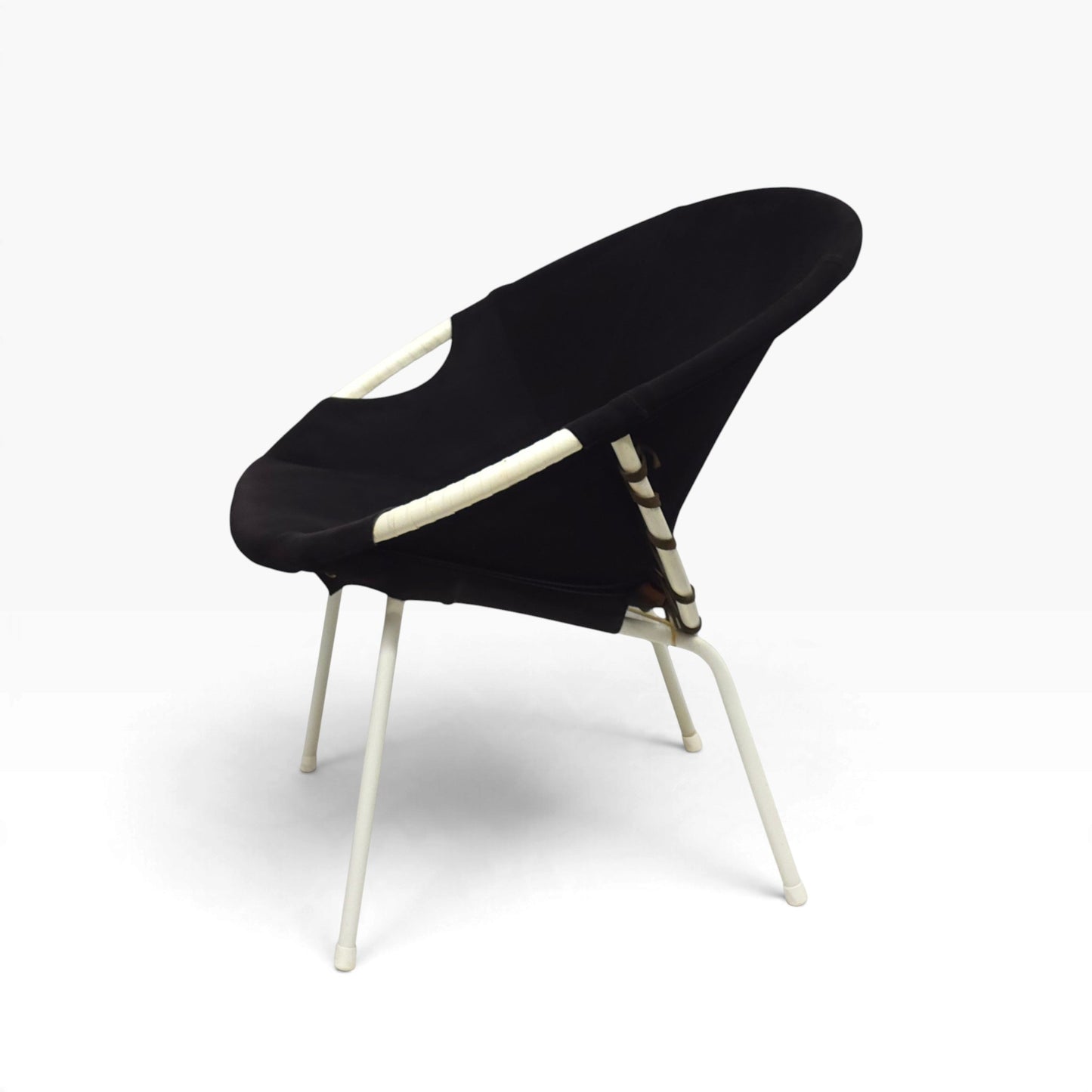 Balloon Chair Lusch & Co | 60er Space Age Vintage Sessel Wildleder Schwarz