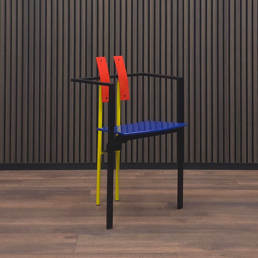 KFF | TRIX | Red & Blue Chair | Memphis Design Pop Art Stuhl | Bauhaus Stil