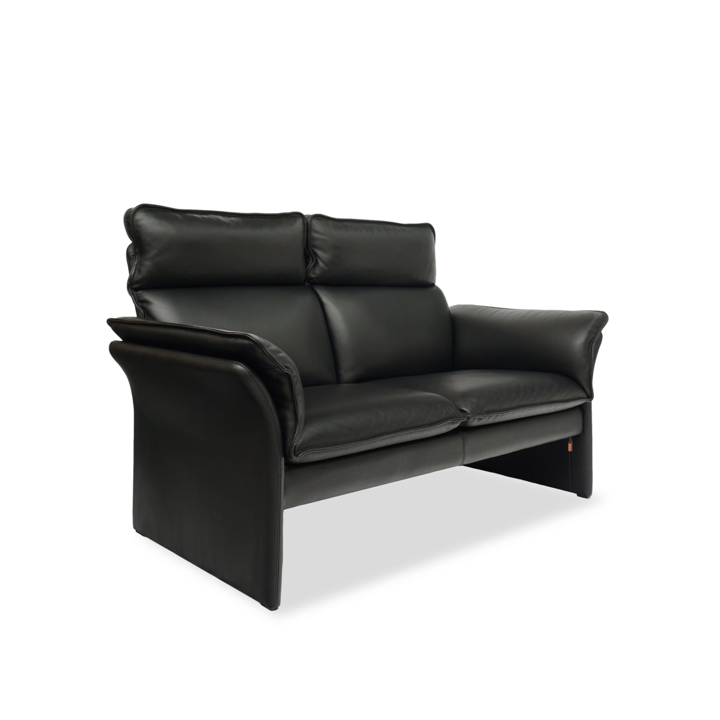 DREIPUNKT Scala | 2er Sofa Leder Schwarz | Klassiker Lounge Design Couch