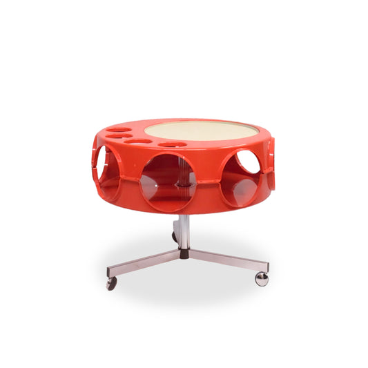 ROTOBAR Curver | 70er Space Age UFO Barwagen | Vintage Pop Art Tisch Rollbar