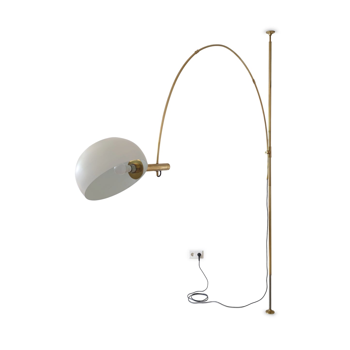 Florian Schulz BOCA | 70er Messing Vintage Bogenlampe | Mid Century Leuchte