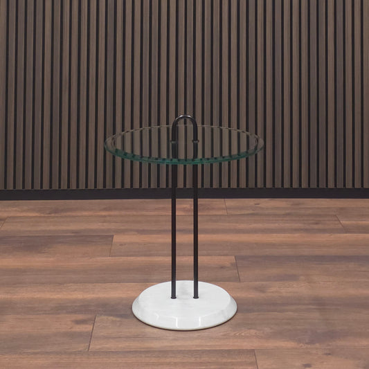 Cattelan Italy | Vico Magistretti | Othello Beistelltisch | Marmor Glas Vintage