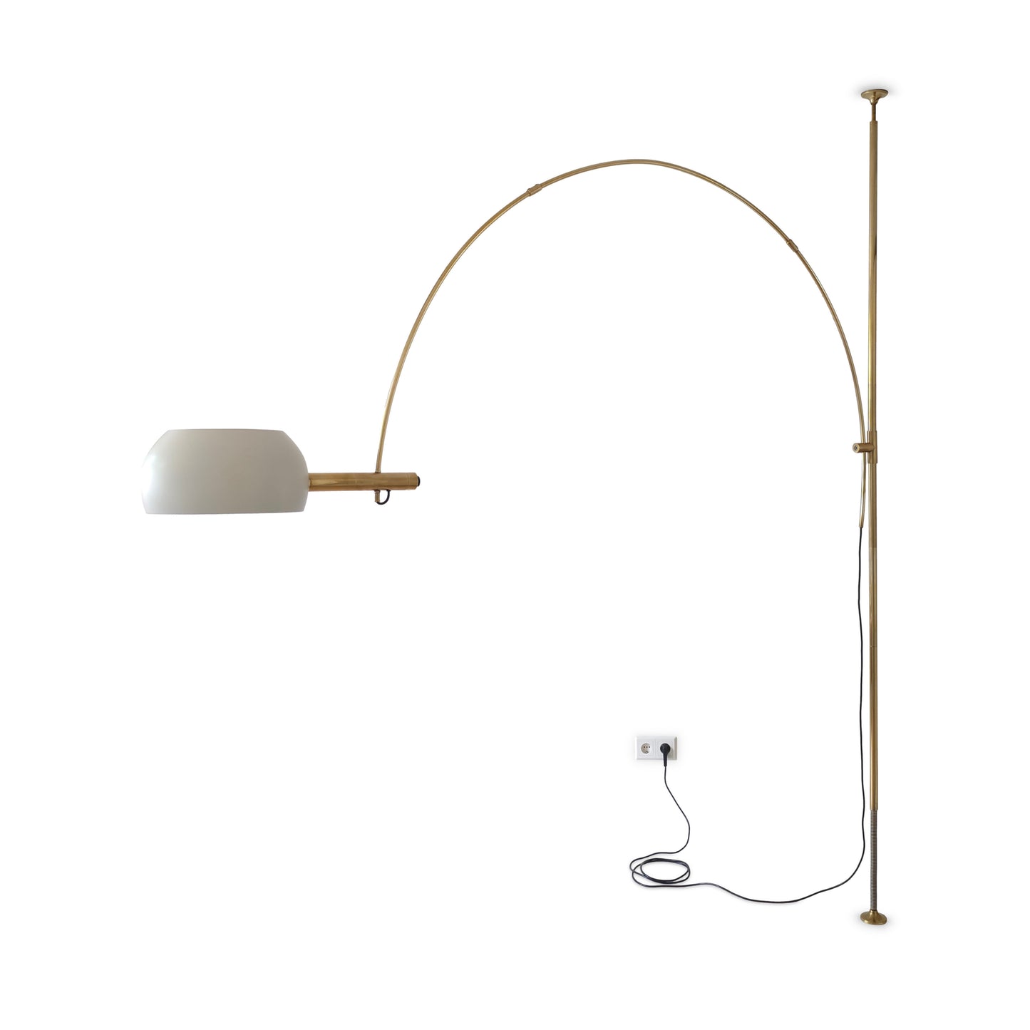 Florian Schulz BOCA | 70er Messing Vintage Bogenlampe | Mid Century Leuchte