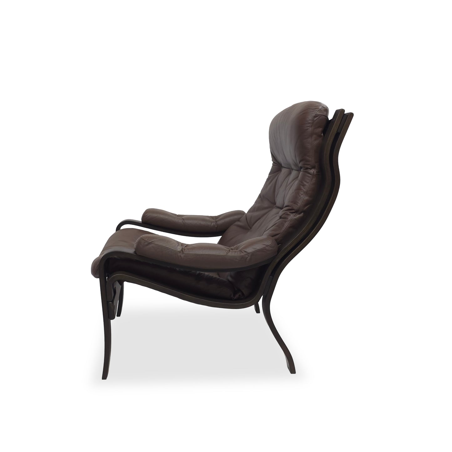 Lounge Chair VIDJA | Mid Century Sessel | 70er IKEA Vintage | Ledersessel Braun