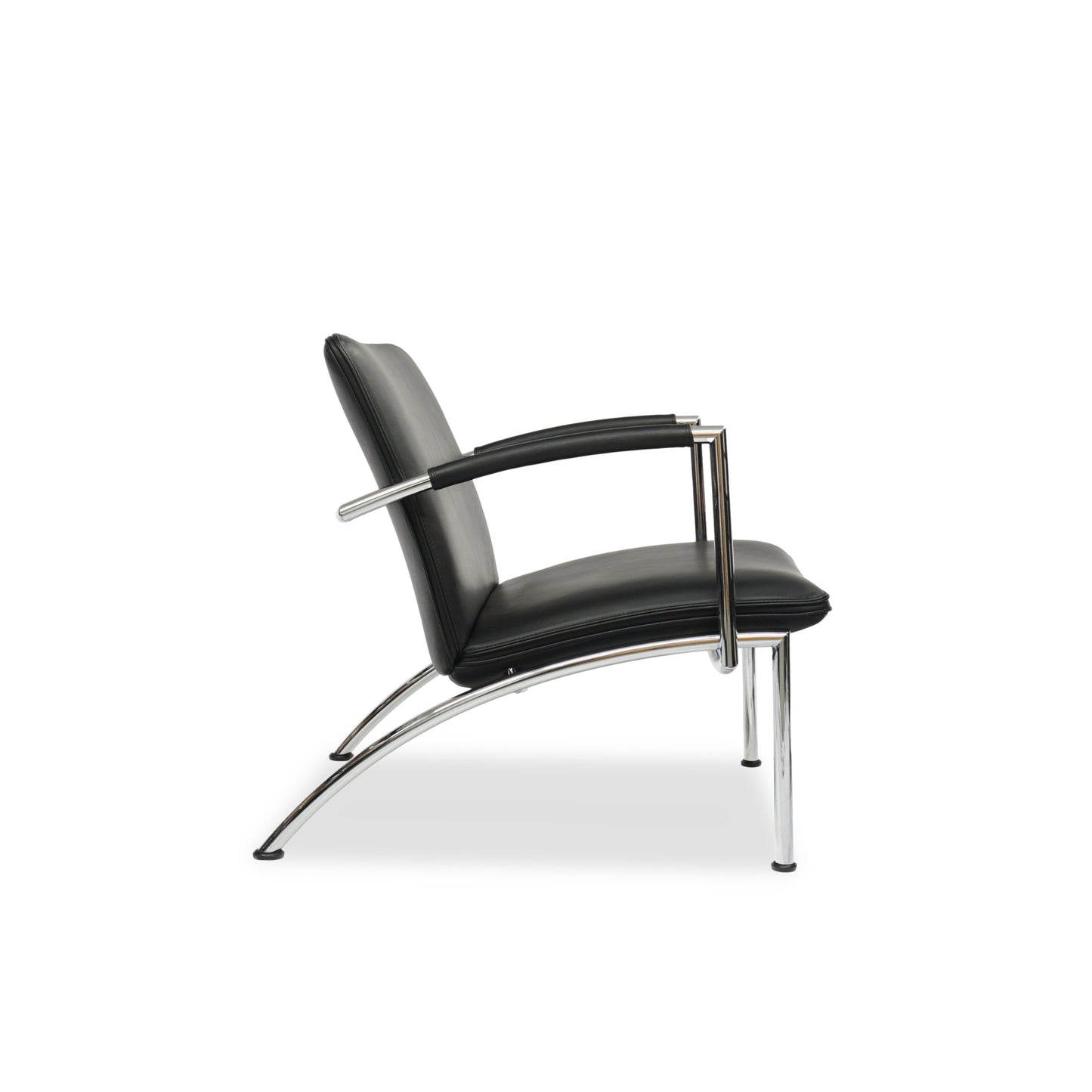 COR Pando | Design Peter Maly | Leder Sessel Schwarz | Stahlrohr Lounge Chair